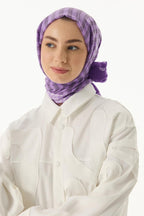 Belinda lila minimal desen pamuklu şal | Renk: Lila