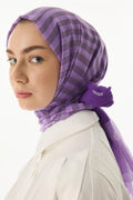 Belinda lila minimal desen pamuklu şal | Renk: Lila