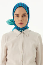 Belinda mint yeşil minimal desen pamuklu şal | Renk: Mint yeşil