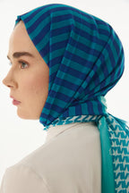 Belinda mint yeşil minimal desen pamuklu şal | Renk: Mint yeşil