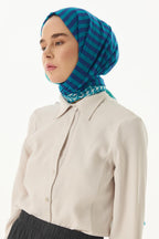 Belinda mint yeşil minimal desen pamuklu şal | Renk: Mint yeşil