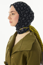 Carol sarı geometrik desen pamuklu şal | Renk: Sarı