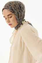 Daisy bej çiçek desen pamuklu şal | Renk: Bej
