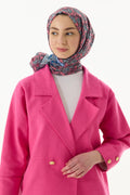 Daisy şeker pembe çiçek desen pamuklu şal | Renk: Şeker pembe
