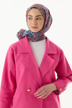 Daisy şeker pembe çiçek desen pamuklu şal | Renk: Şeker pembe