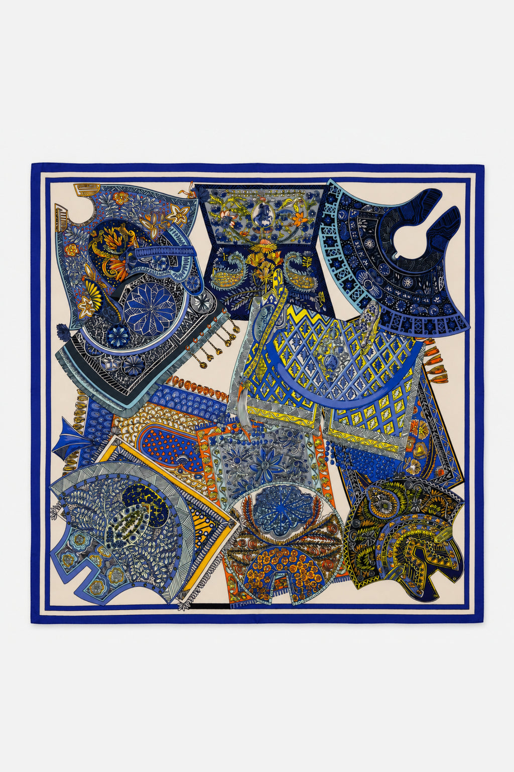 Desenli küçük boy %100 ipek mendil 53x53cm | Renk: 13