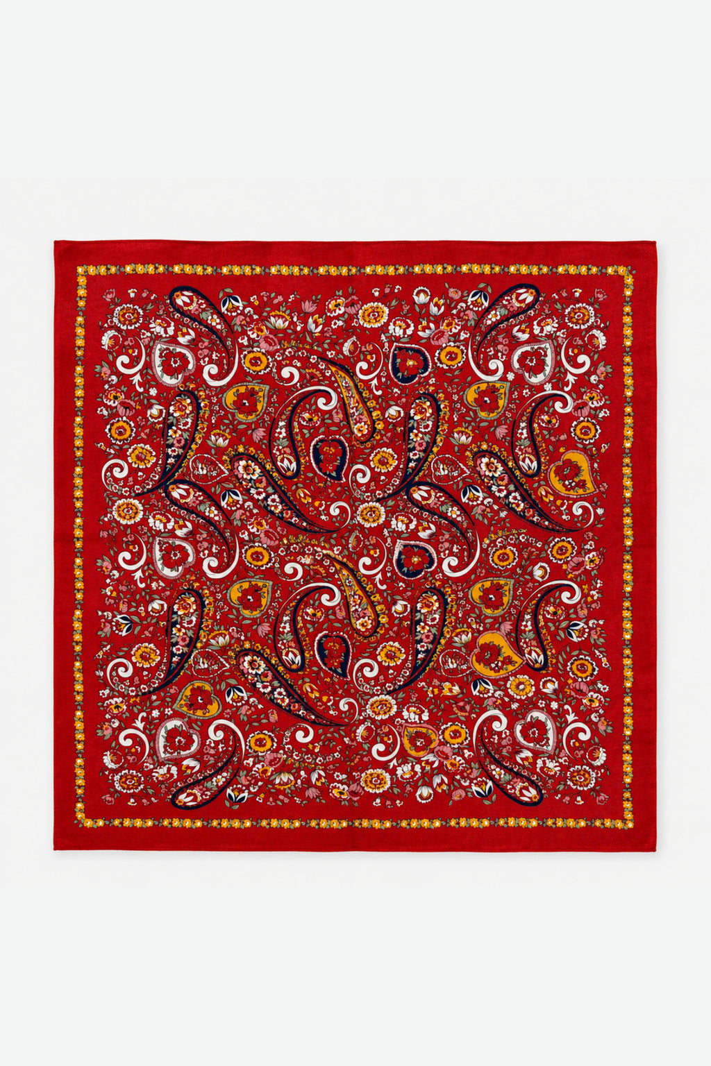 Desenli küçük boy %100 ipek mendil 53x53cm | Renk: 11