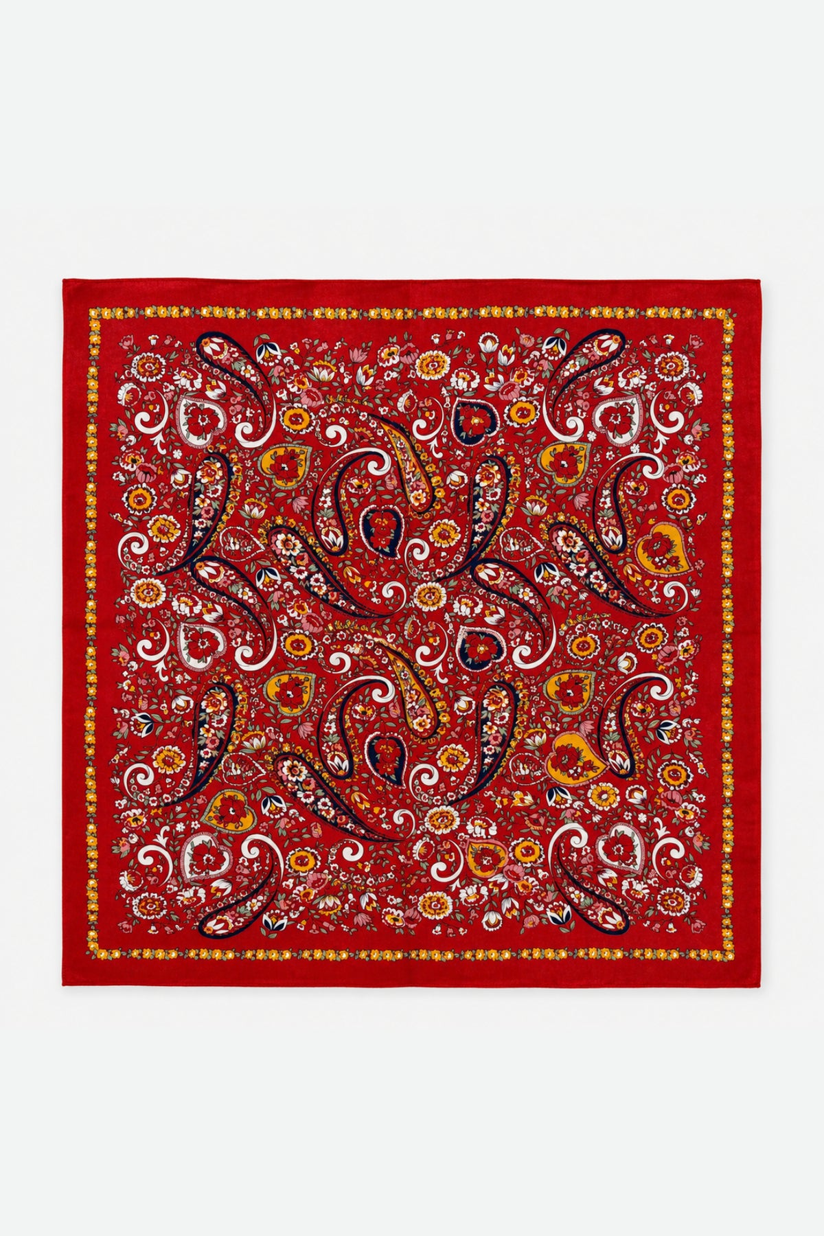Desenli küçük boy %100 ipek mendil 53x53cm | Renk: 11