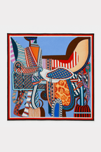 Desenli küçük boy %100 ipek mendil 53x53cm | Renk: 10