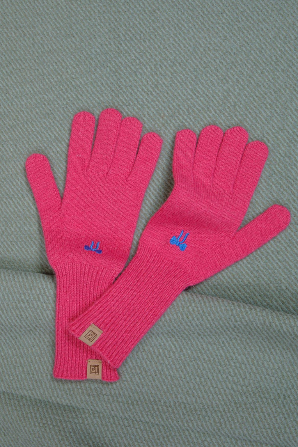 Fiyonk desenli yün pembe eldiven | Renk: Pembe