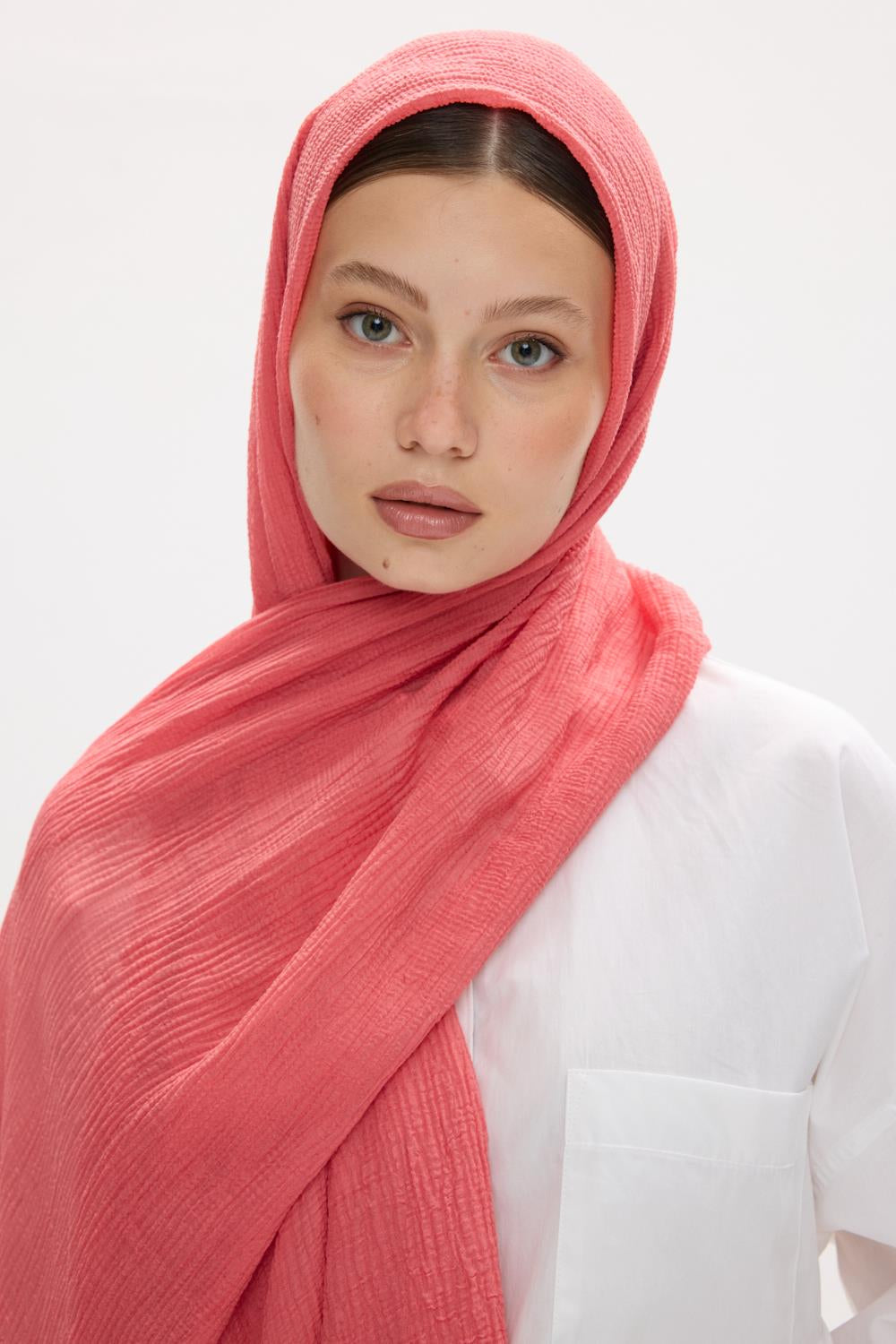 Freya şeftali müslin püskülü bürümcük pamuklu şal | Renk: Şeftali