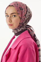 Gemma mürdüm papatya desen pamuklu şal | Renk: Mürdüm