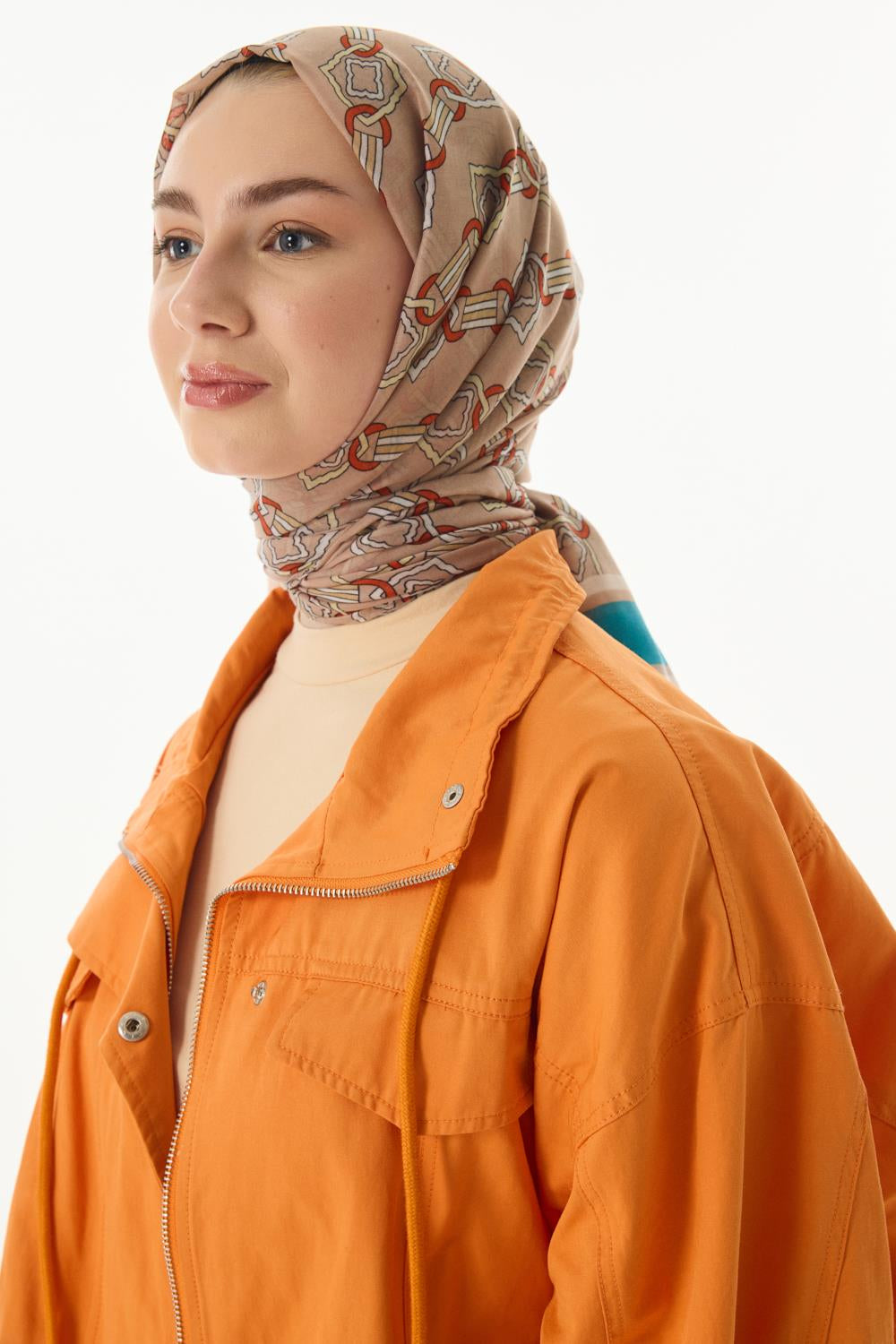 Gloria bej küp desen pamuklu şal | Renk: Bej