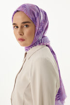 Grace lila çiçek desen pamuklu şal | Renk: Lila