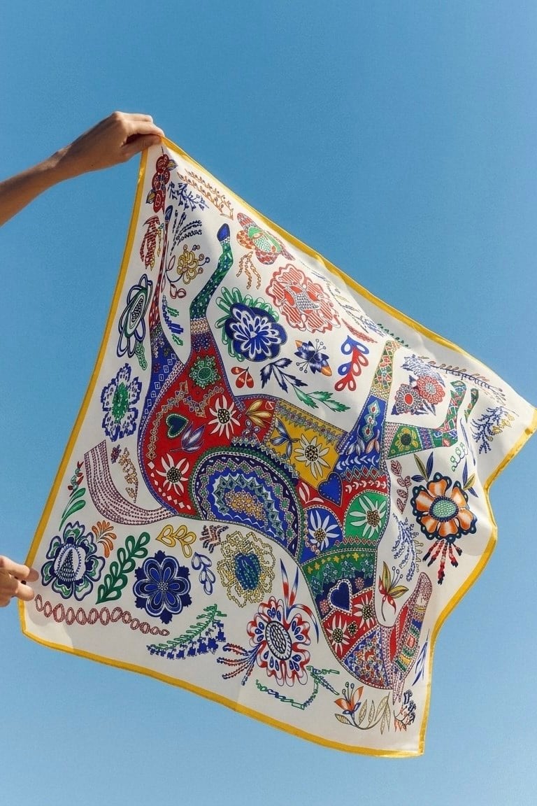 Iznık %100 ipek fular 65x65cm | Renk: Standart