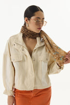 Lily camel bahar desen pamuklu şal | Renk: Camel