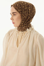 Lily camel bahar desen pamuklu şal | Renk: Camel