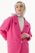 Lina krem-pembe nine desen pamuklu şal | Renk: Krem pembe