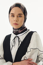 Lulu mürdüm küp desen pamuklu şal | Renk: Mürdüm