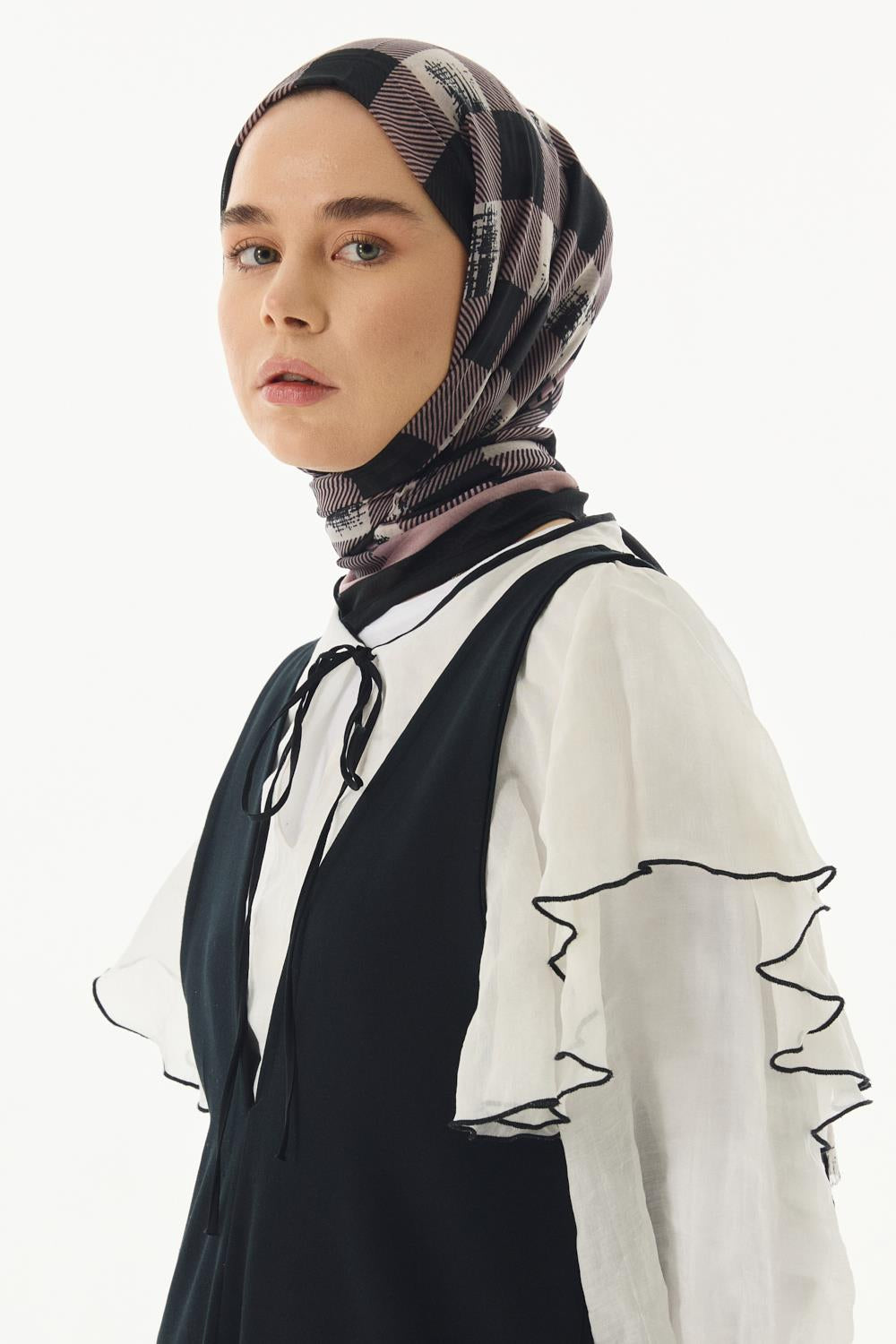 Lulu mürdüm küp desen pamuklu şal | Renk: Mürdüm