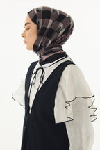Lulu mürdüm küp desen pamuklu şal | Renk: Mürdüm