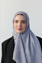 Luna başak jakarlı gümüş rengi şal | Renk: Hakigümüş