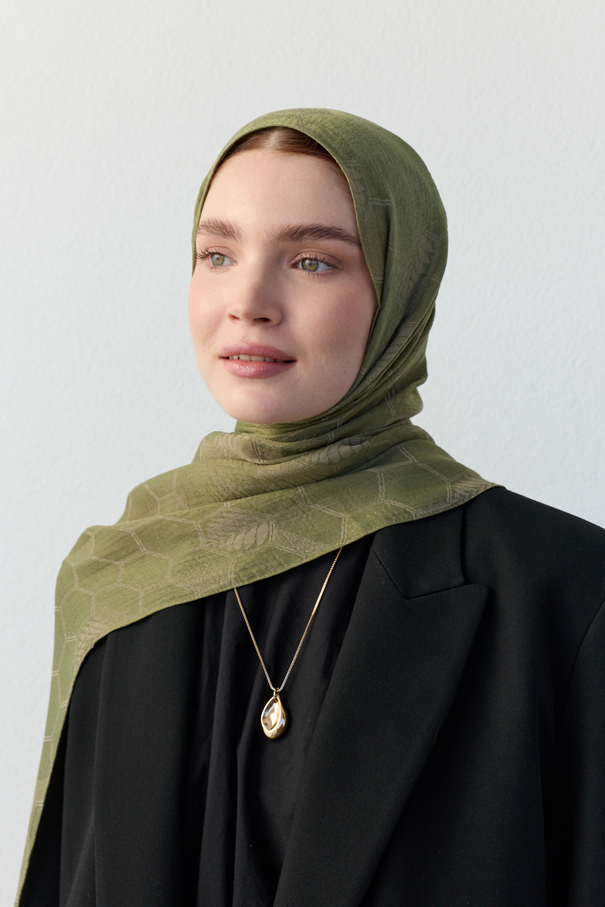 Luna başak jakarlı haki bej şal | Renk: Hakihaki bej