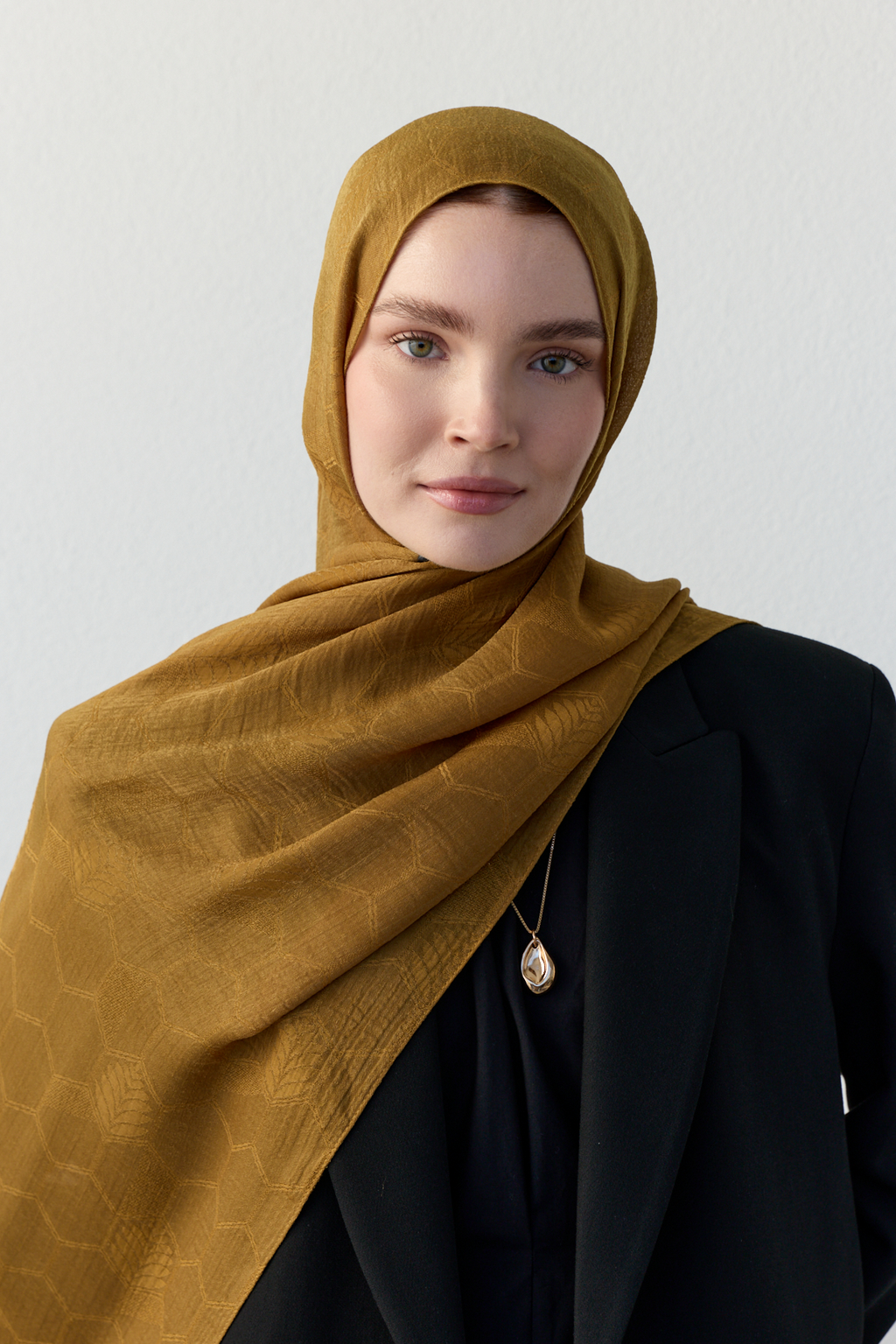 Luna başak jakarlı hardal rengi şal | Renk: Hakihardal