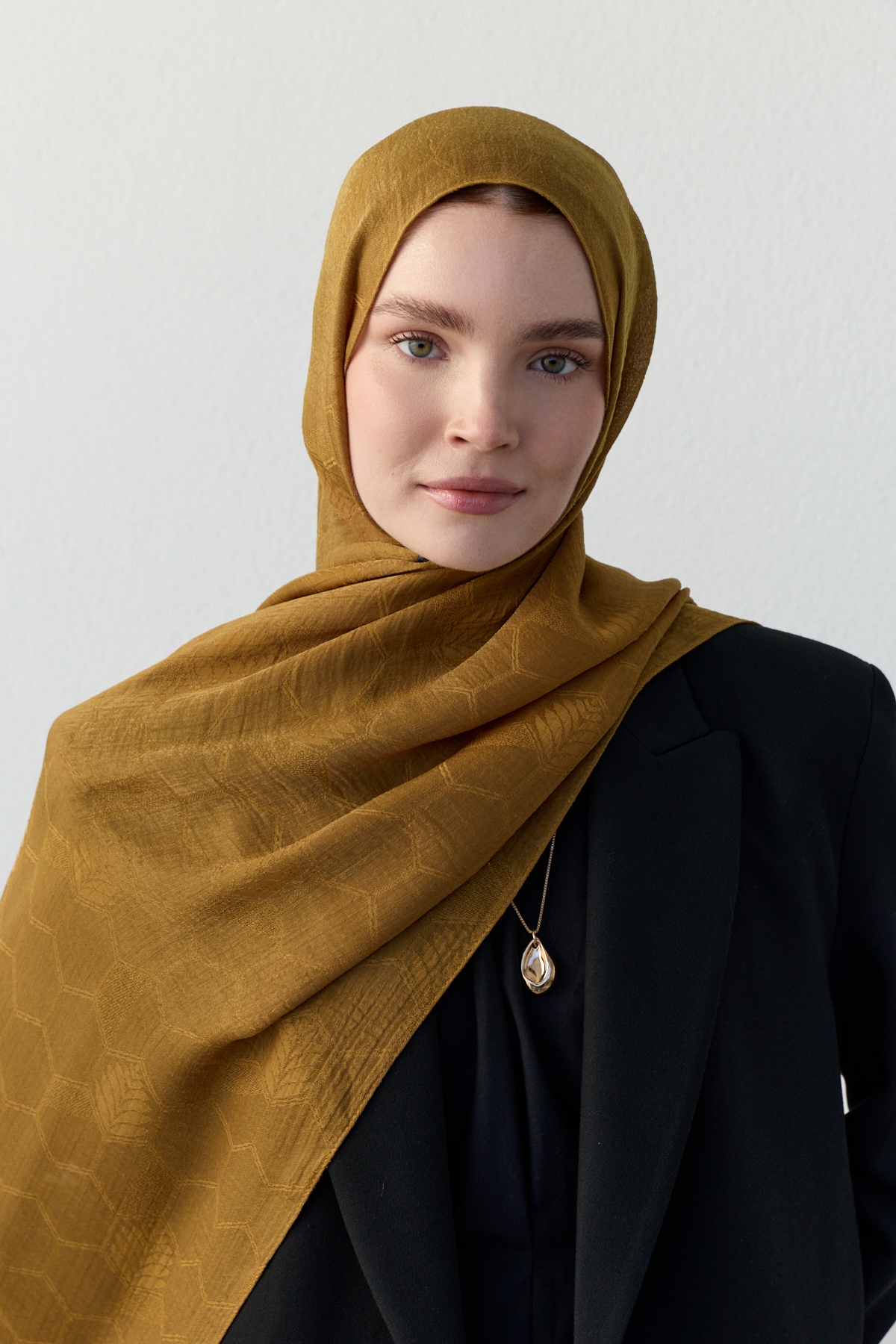 Luna başak jakarlı hardal rengi şal | Renk: Hakihardal