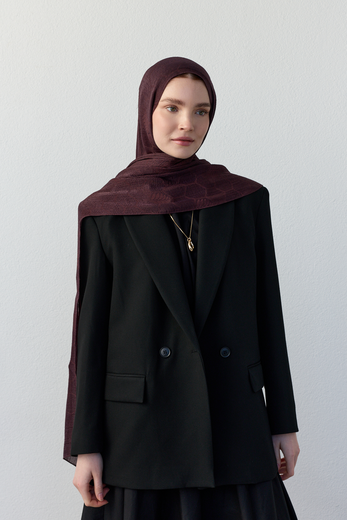 Luna başak jakarlı mor şal | Renk: Hakimor