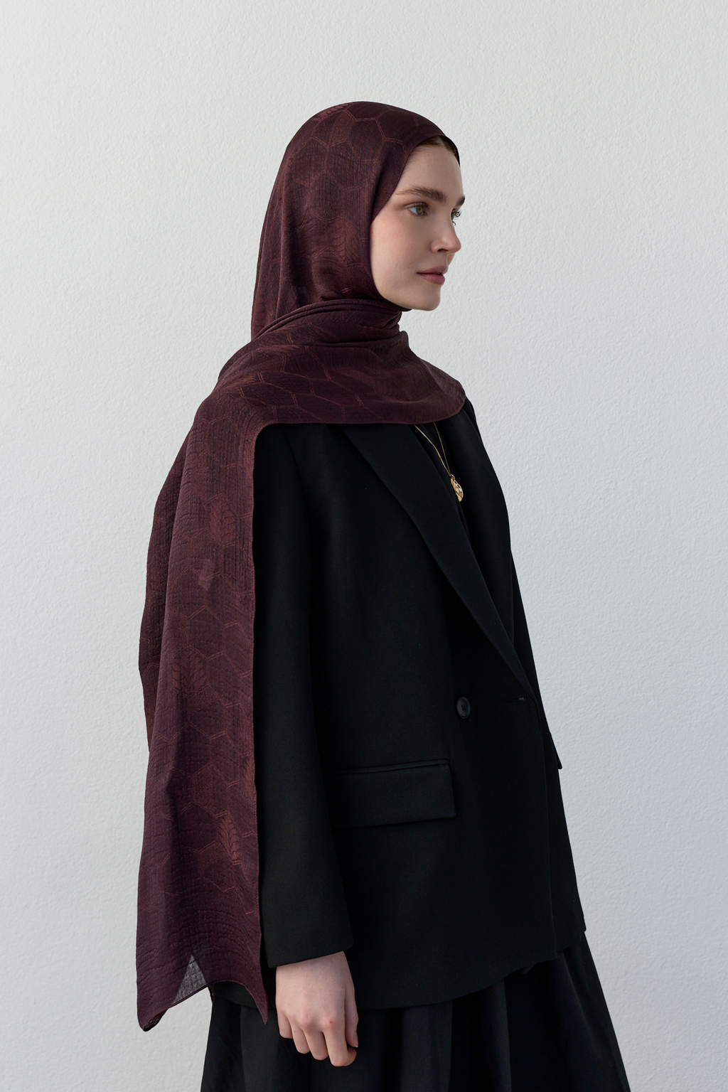 Luna başak jakarlı mor şal | Renk: Hakimor