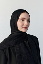 Luna başak jakarlı siyah şal | Renk: Siyah