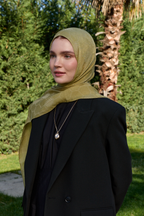 Luna başak jakarlı zeytin yeşili şal | Renk: Hakizeytin yeşili