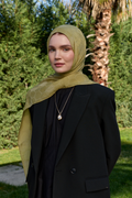 Luna başak jakarlı zeytin yeşili şal | Renk: Hakizeytin yeşili