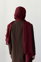 Luna logo jakarlı bordo şal | Renk: Bordo