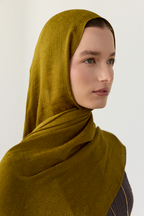 Luna logo jakarlı olive şal | Renk: Yağ yeşil