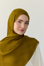Luna yıldız jakarlı olive şal | Renk: Hakiolive