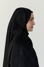 Luna yıldız jakarlı siyah şal | Renk: Hakisiyah