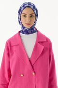 Misty saks mavi çizgi desen pamuklu şal | Renk: Saks mavi