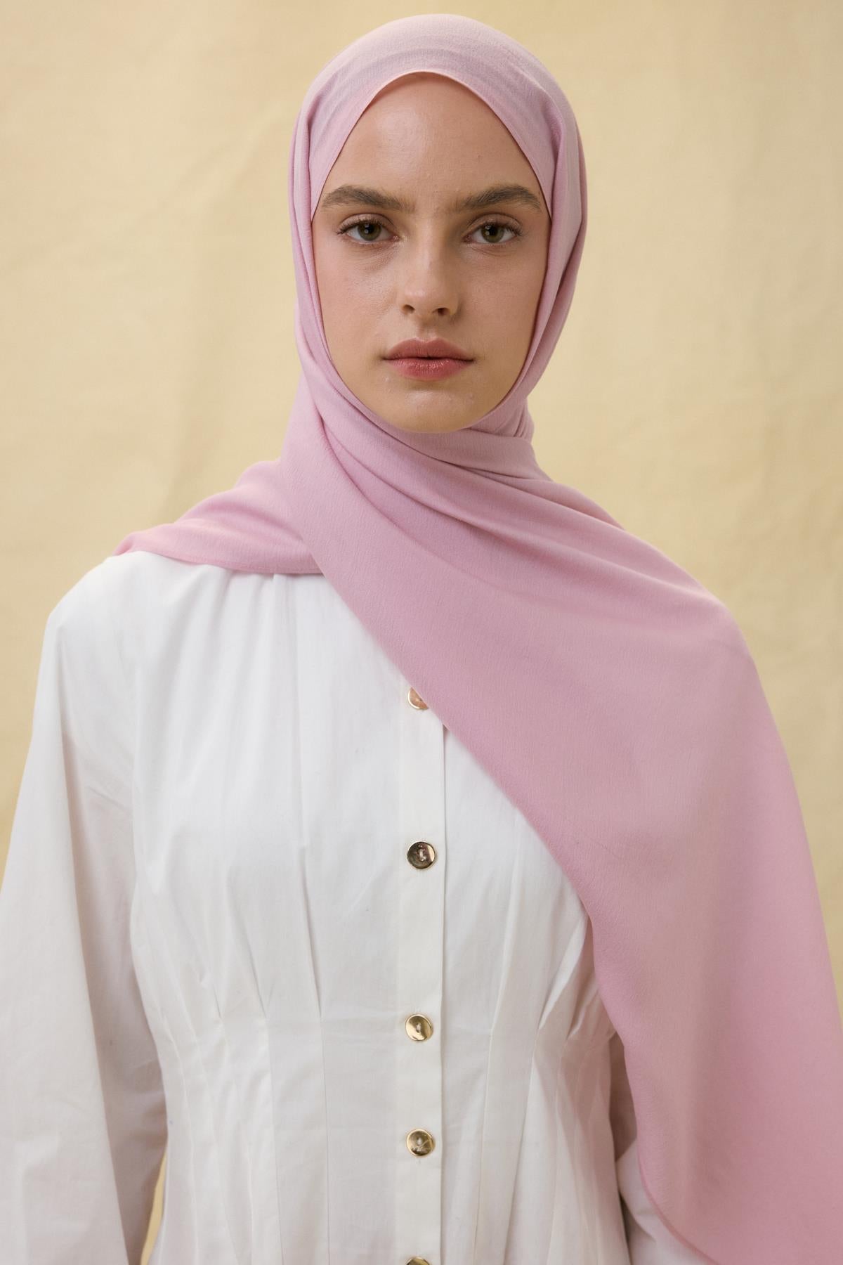 Paris ipeği şeker pembe pamuklu şal | Renk: Şeker pembe