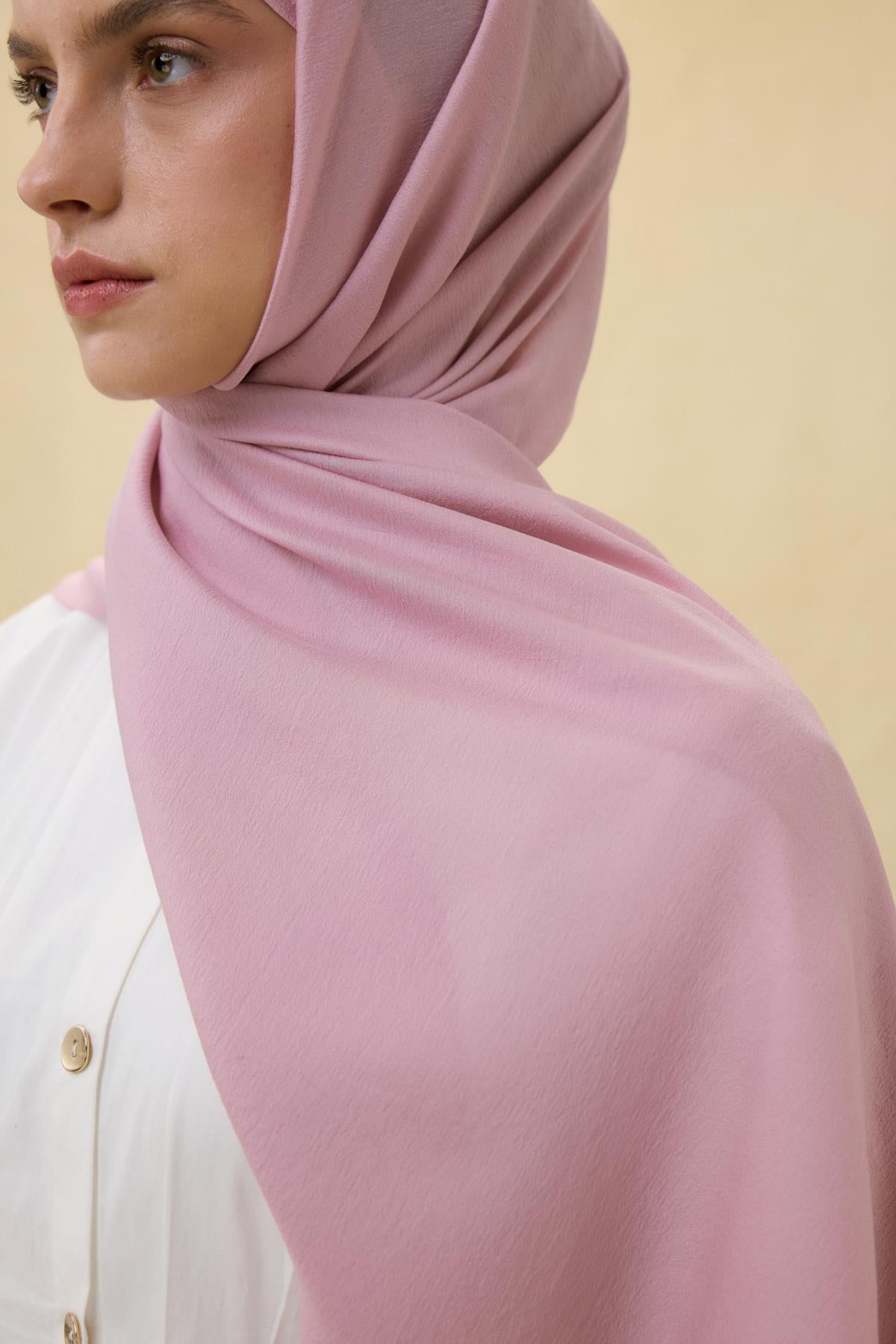 Paris ipeği şeker pembe pamuklu şal | Renk: Şeker pembe