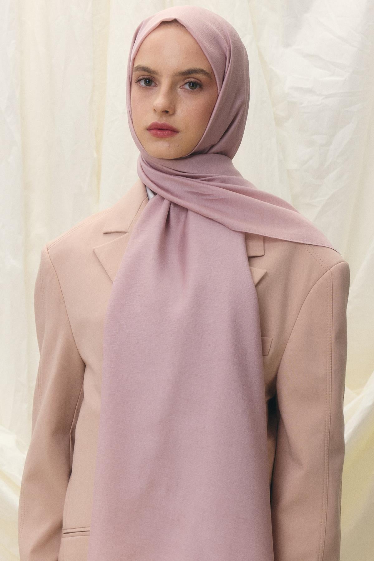 Paris ipeği toz pembe pamuklu şal | Renk: Toz pembe