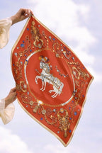 Royal Gallop %100 İpek kırmızı Fular 65x65 cm | Renk: Standart