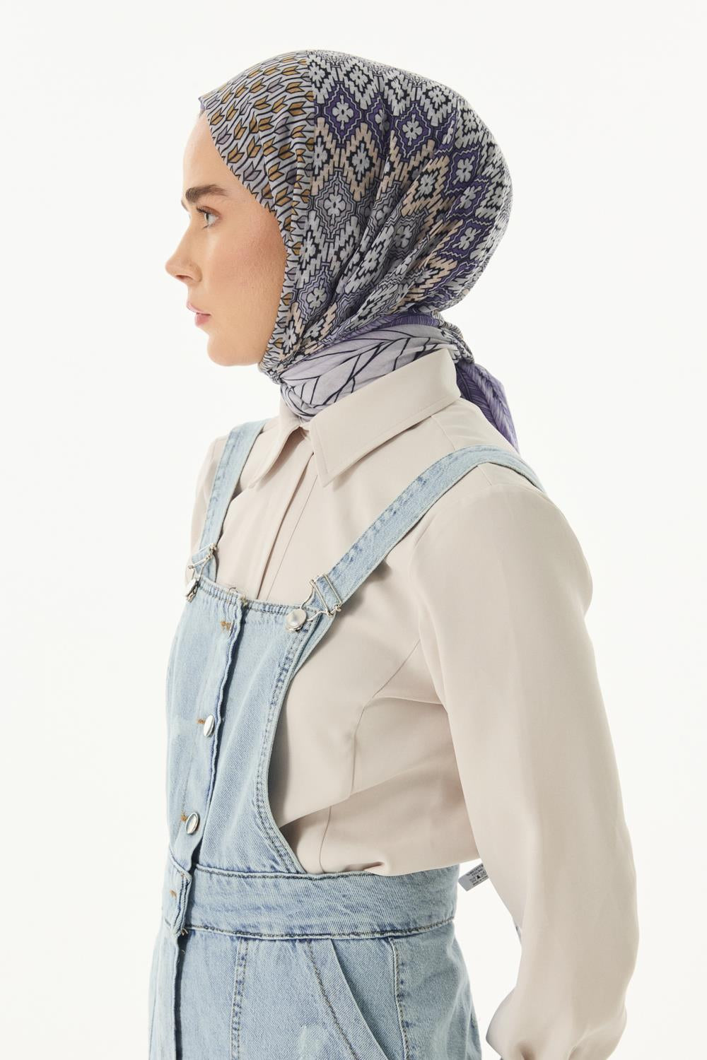 Sahra mor desenli pamuklu şal | Renk: Mor