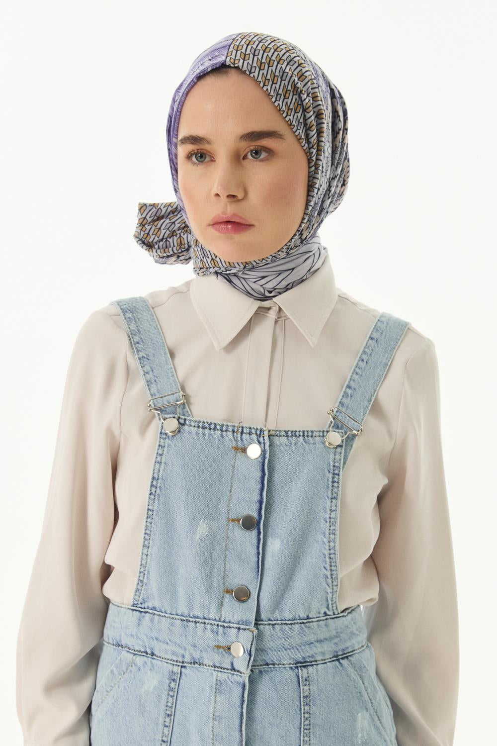 Sahra mor desenli pamuklu şal | Renk: Mor