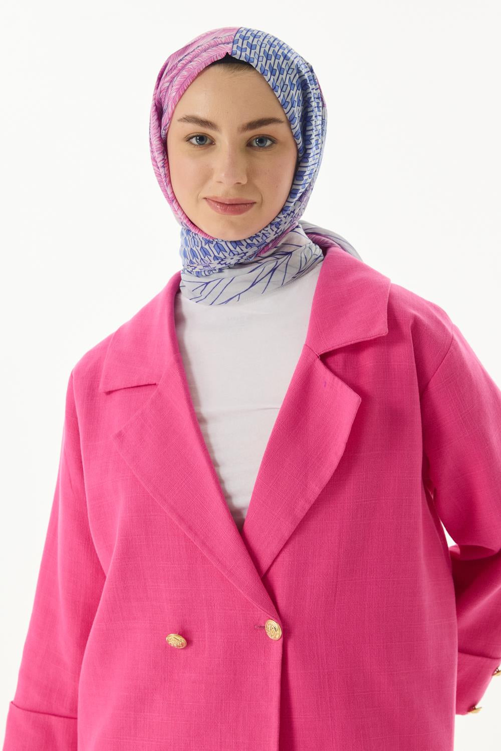 Sahra pembe desenli pamuklu şal | Renk: Pembe