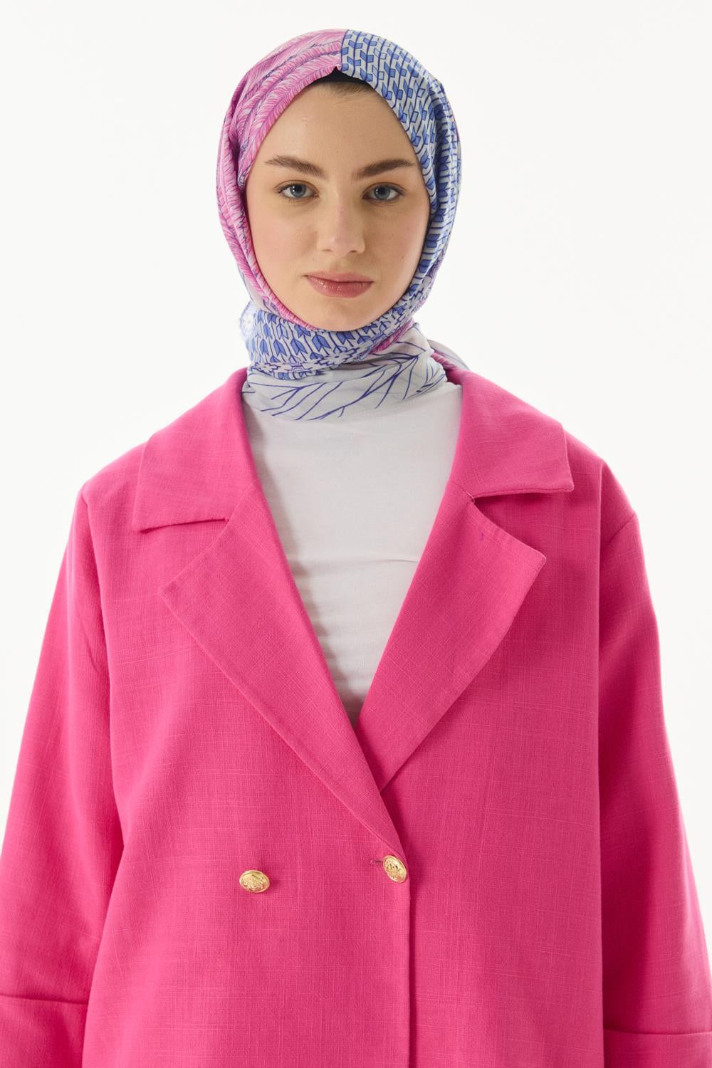 Sahra pembe desenli pamuklu şal | Renk: Pembe