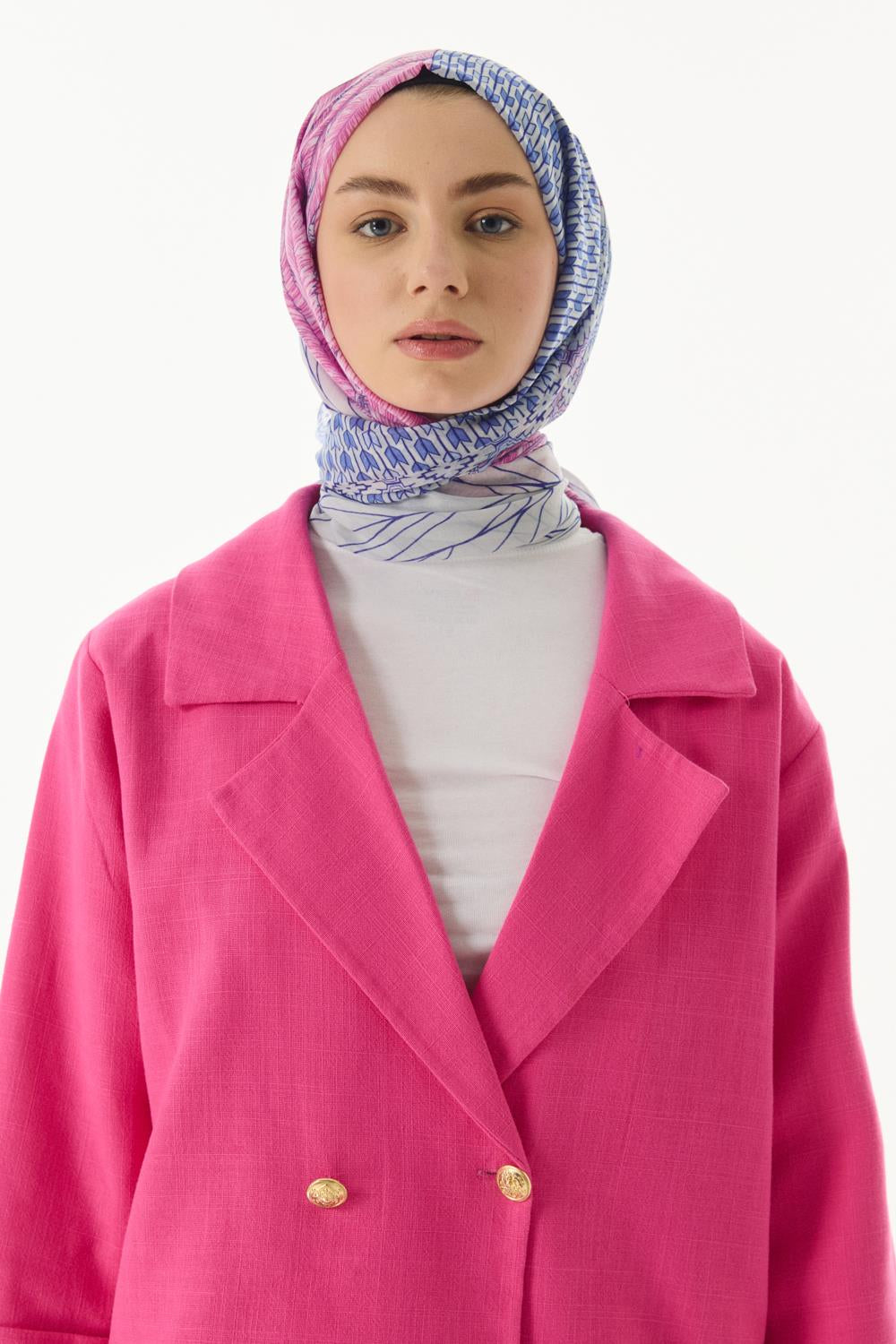 Sahra pembe desenli pamuklu şal | Renk: Pembe