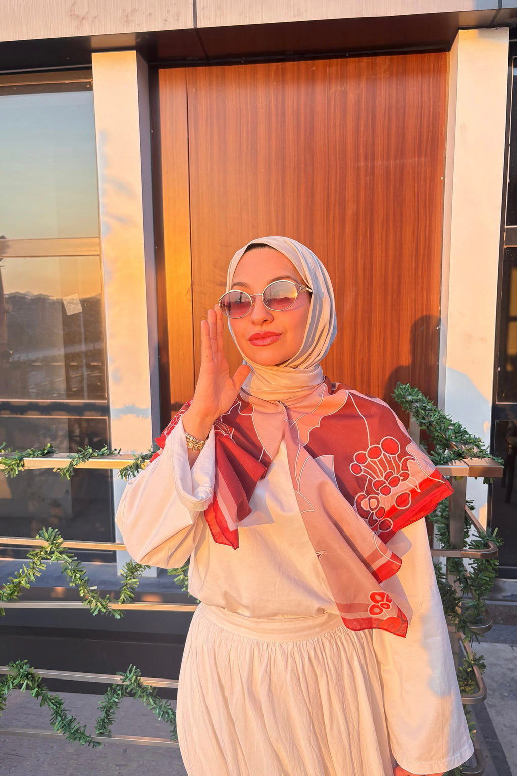 Serein desenli %20 pamuk %80viskon eşarp | Renk: 3