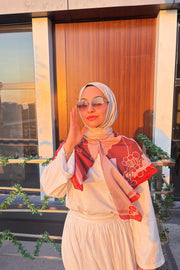 Serein desenli %20 pamuk %80viskon eşarp